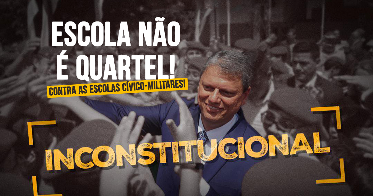 Governo Tarcísio abre consulta pública sobre a implantação do ensino cívico-militar em seis escolas estaduais de Sorocaba; apoie o abaixo-assinado contra esse retrocesso